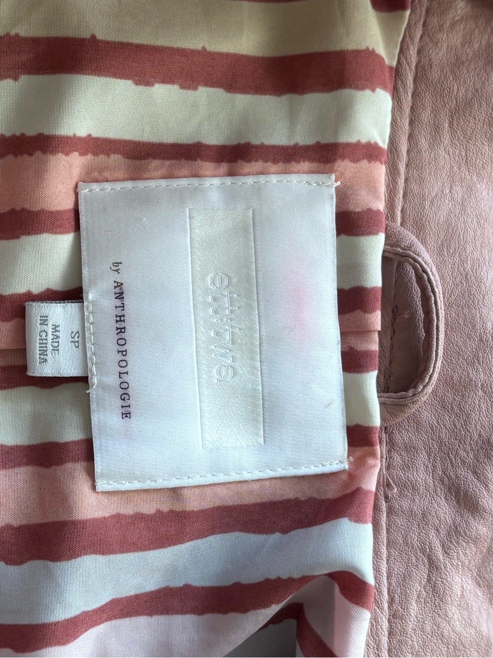 Anthropologie Dusty Rose Asymmetrical Zip Faux Leather Jacket sz S - Picture 10 of 14